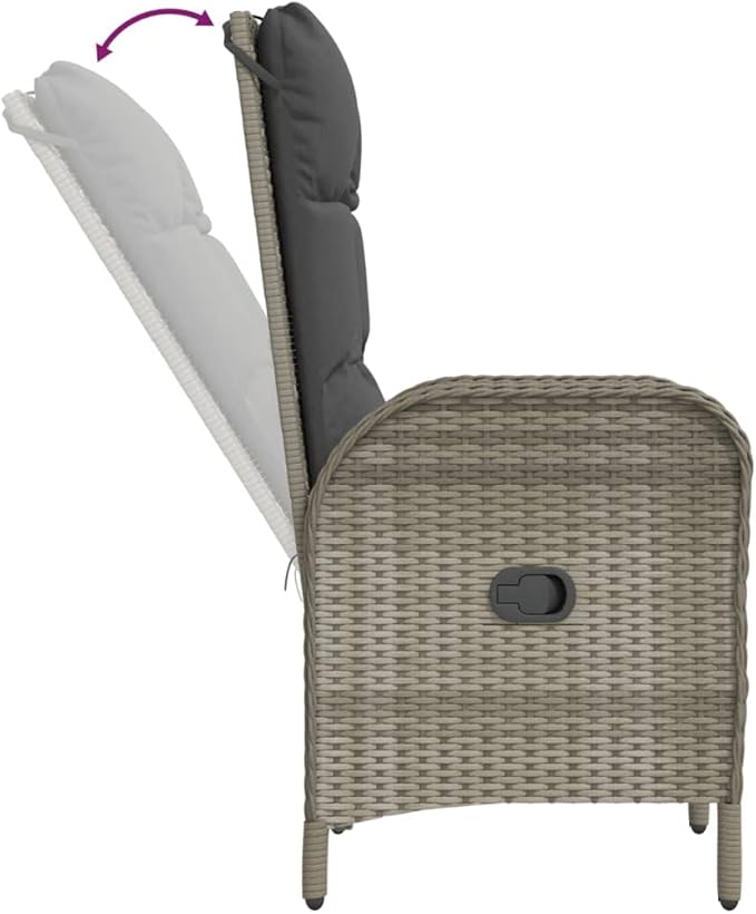 Garden Lounge Set Grey Garden Furniture Set for Pond Backyard