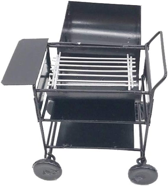 Dollhouse Decoration Accessories, BBQ Grill Miniature Yard Garden 1/12 Dollhouse Barbecue Picnic Grill Oven Black