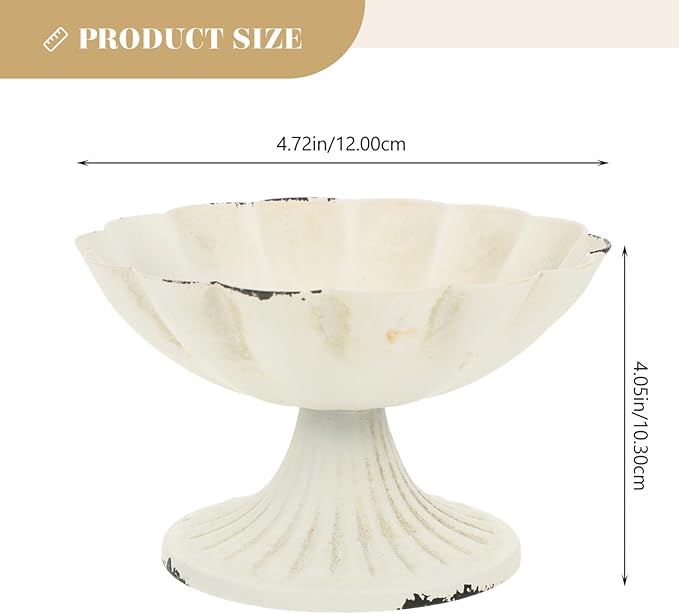 Kichvoe Vintage Iron Vase Retro Metal Flower Pot Small Planter 5.11X5.11X3.34 Inches Decorative Centerpiece for Home Tabletop