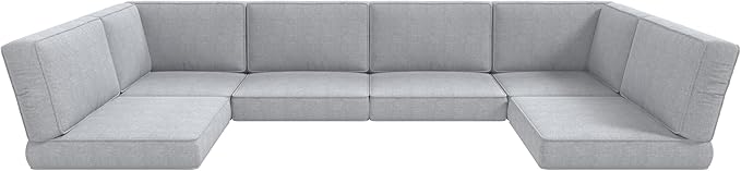 LayinSun Outdoor Furniture Replacement Cushions for 6 Seat Patio Rattan Wicker Sectional Conversation Sofa Set, 14-Piece Cushions Set