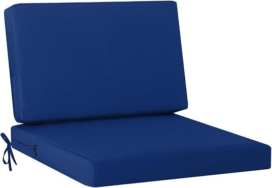 idee-home Outdoor Cushions for Patio Furniture, Outdoor Seat Cushion, Waterproof Hampton Bay Deep Seat Replacement Couch Chair Cushions for Garden Lawn Backyard Deck, Navy 28.5 x 28.5