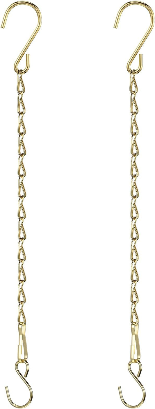 EBOOT 2 Pcs Hanging Chain for Bird Feeders, Planters, Lanterns and Ornaments(9.5 Inch,Gold)