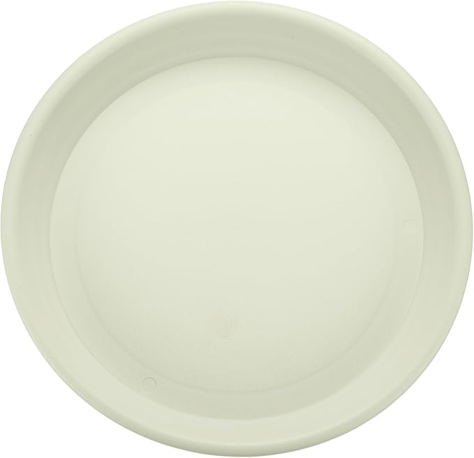HARFINGTON Plastic Plant Saucer 9.5" Round Drip Trays Flower Pot Saucers Flower Base Bottom Drainage Tray for Indoors Outdoors Planters, Beige