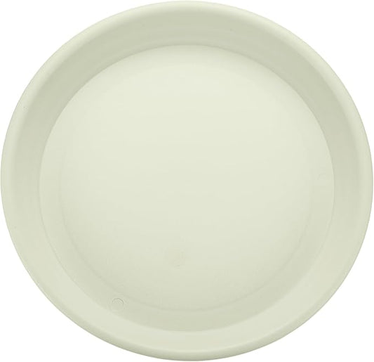 HARFINGTON Plastic Plant Saucer 9.5" Round Drip Trays Flower Pot Saucers Flower Base Bottom Drainage Tray for Indoors Outdoors Planters, Beige
