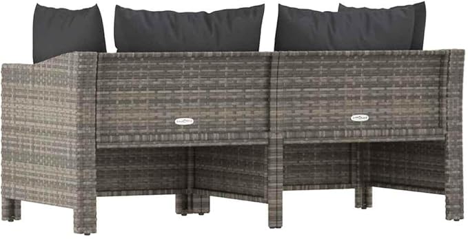 Garden Lounge Set Grey, Dark Grey Poolside Furniture Set Garden Seating Ensemble for Backyard Pond