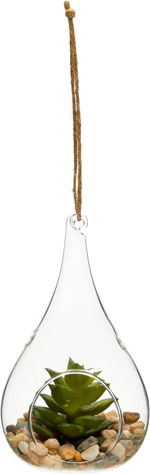 Juvale Teardrop Hanging Glass Terrarium - Air Plant Holder & Succulent Planter - Tea Light Candle Holder & Glass Globe for Air Plants - Pack of 5-3 x 5.5 in