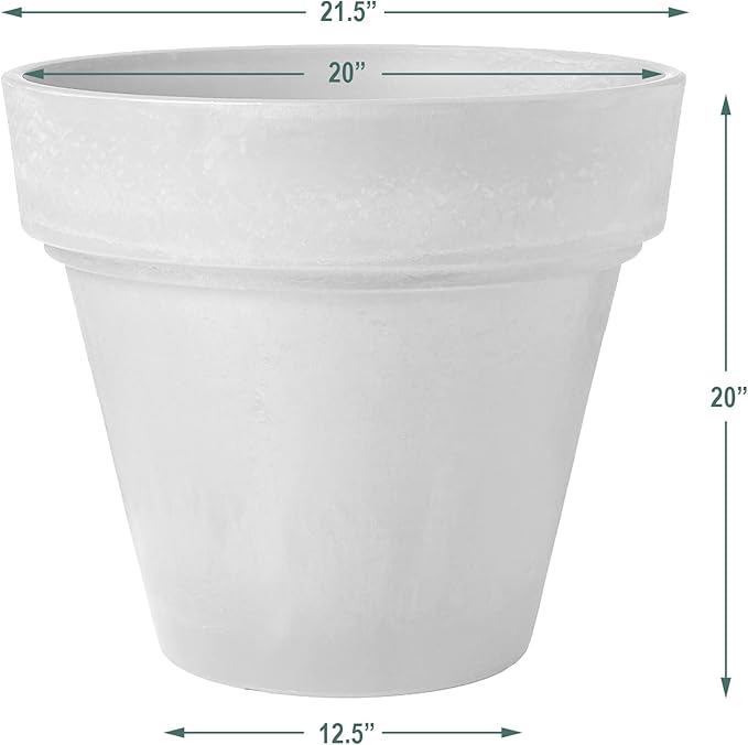 PSW Arcadia Garden Products OT55DC Traditional Pot, 21.5 by 20-Inch, Dark Charcoal