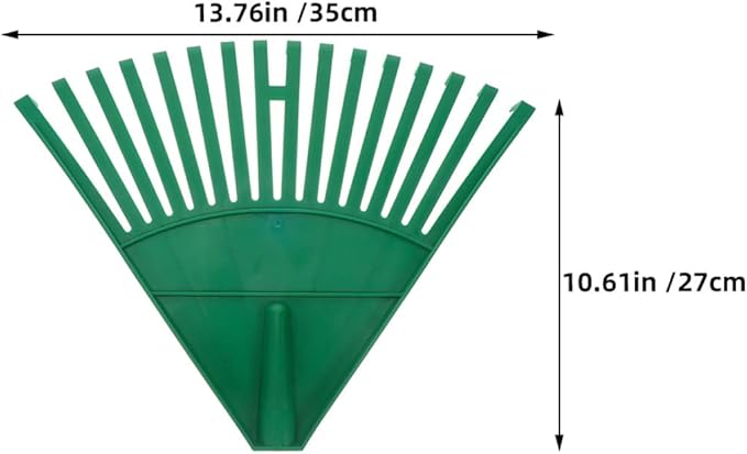 2Pcs Plastic Garden Rake Heads Leaf Rake Gardening Tool for Lawn Yard Grass Cleaning Replacement Patio Heads Sturdy Green Gardening Accessories