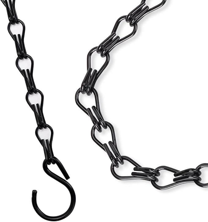 Heybe 24 Inch Hanging Basket Chain, 4 Point Hanging Chains with Hooks for Pot Planters Bird Feeders Lantern Lamp,Extended Hangers for Hanging Badkeys(24inch, 4 Point)