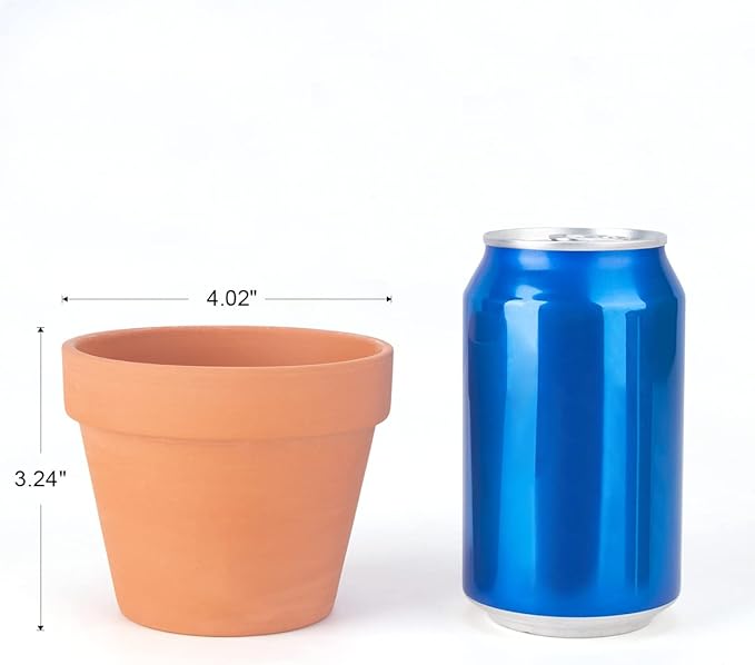 CFKJ [26 Pack] 4" Planter Nursery Pots Terracotta Pot Clay Ceramic Pottery Cactus Pots Flower Succulent Plants Pot Garden (4")