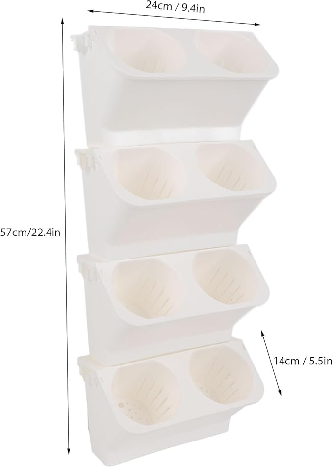 Vertical Wall Planter, Hanging Planter Deeper Boxs with 8 Pots for Indoor Outdoor Decor, Wall Mounted Planter for Yard Garden Fence Home Balcony Office, Easy to Install and Move
