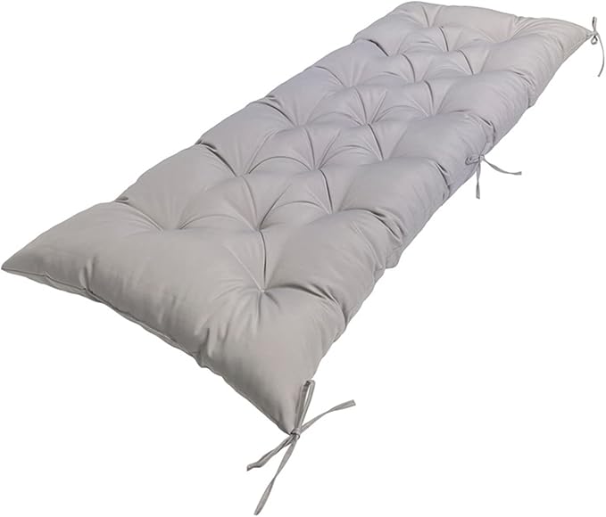 Outdoor Bench Cushion Waterproof Light Grey Non Slip Tufted Bench Cushions for Garden Furniture Patio Lounger Porch Swing Outdoor Loveseat Pads 40"*20" Light Grey