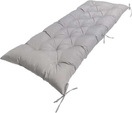 Outdoor Chair Cushions with Ties, Waterproof Tufted Overstuffed Bench Cushion for Swing Loveseat Patio Funiture 47"*20" Light Grey