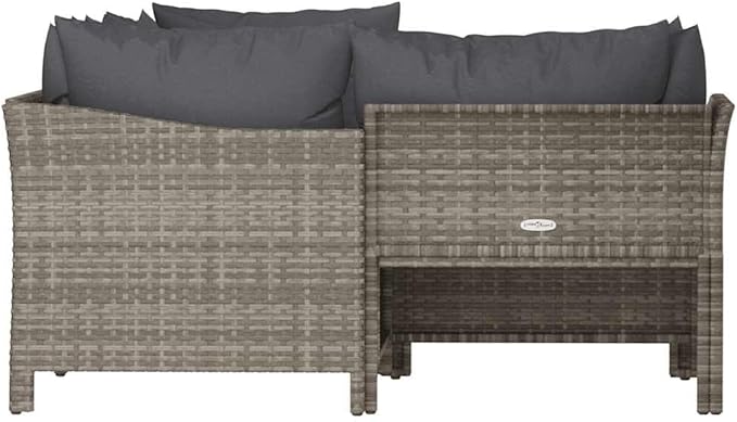 Garden Lounge Set Gray Poly Rattan, Powder-Coated Steel, Foam Outdoor Furniture Set Garden Seating Ensemble for Outdoor Deck