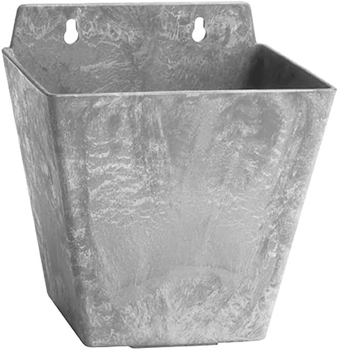 Root & Vessel Self Watering Wall Planters for Indoor or Outdoor Plants, Unique Marbled Wall Pot, Made of Eco-Friendly Blend of Stone and Plastic, Gray, 5.5"