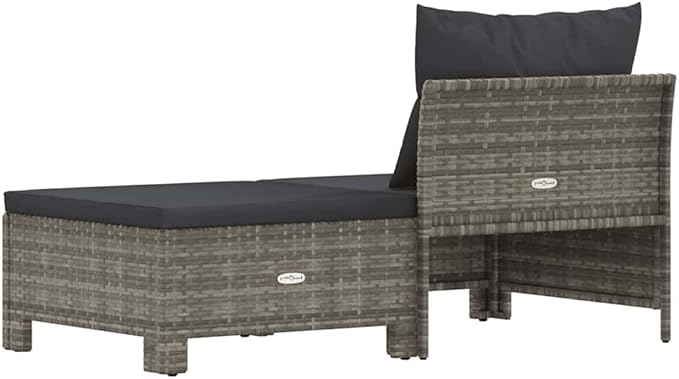 Garden Lounge Set Gray Poly Rattan Medium Lightweight Outdoor Furniture Set Garden Seating Ensemble for Pond Backyard