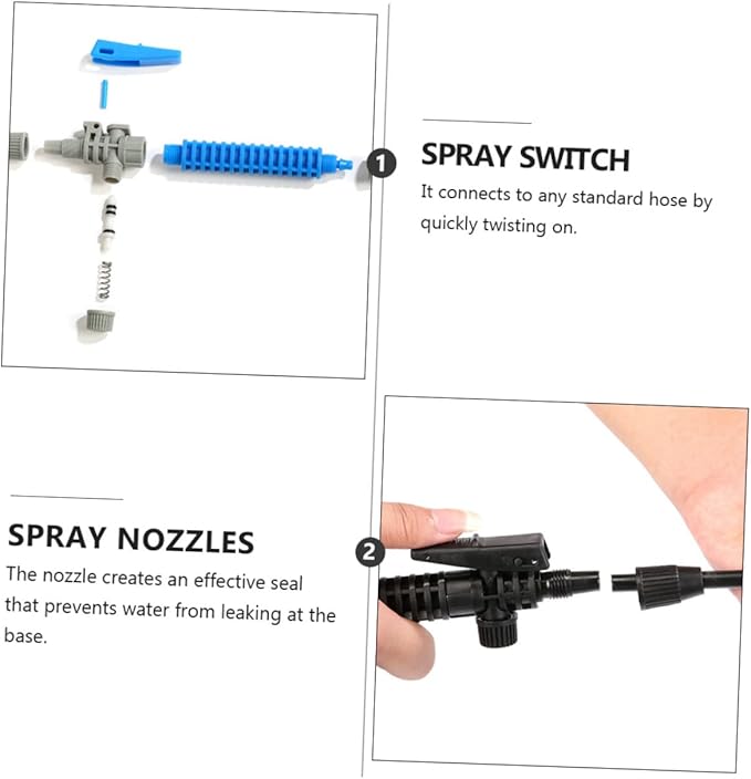 Toyvian 6pcs Plastic Spray Nozzle Handle Grip for Garden and Household Use Versatile Sprayer Replacement for Lawn Care and Cleaning Compatible Spray Rods