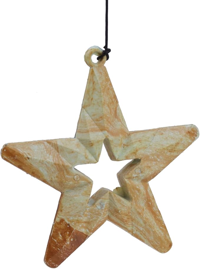 BWinka Star Wind Chimes for Outside with 5 Brzone Chime Bells, Rustic Wind Chime Hanging Decor for Garden Patio Yard