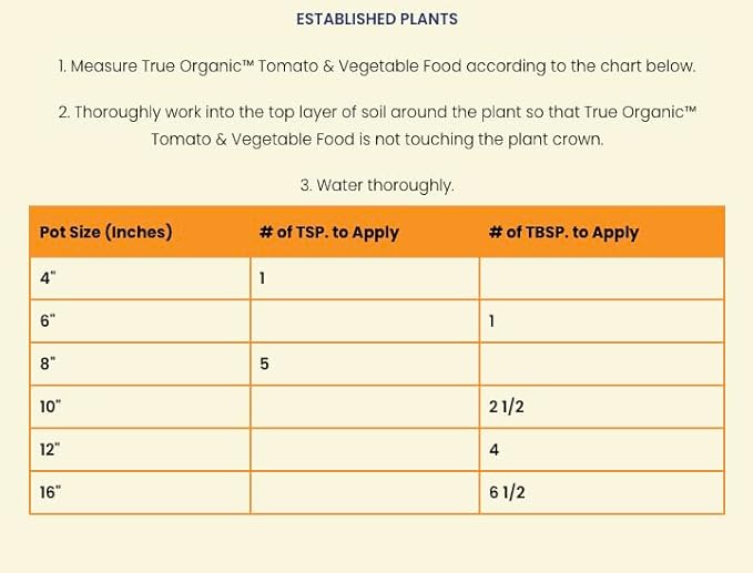 True Organic Tomato & Vegetable Food – Organic Fertilizer for Superior Harvests with 6% Calcium – 12lb Bag Covers 210 sq. ft.