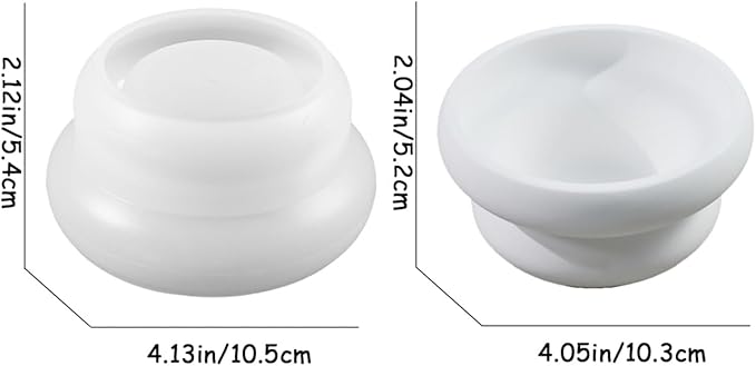2 PCS Geometric Round Silicone Molds Unique Candle Holder Molds Double Round Container Mold Succulent Planter Jewelry Trinket Tray Plate Mould Epoxy Casting Moulds for DIY Art Craft Home Decor