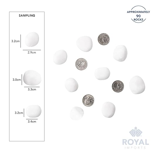 River Rocks Decorative Ornamental Vase Filler Aquarium Gravel White, Large 30 lbs - Landscaping Pebbles for Indoor Plants, Fish Tank Gravel, Terrarium& Home Decor, DIY & Crafting – Royal Imports