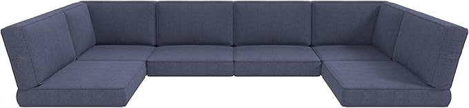 LayinSun Outdoor Furniture Replacement Cushions for 6 Seat Patio Rattan Wicker Sectional Conversation Sofa Set, 14-Piece Cushions Set