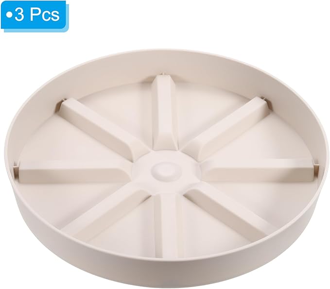 PATIKIL Plant Pot Saucers 10.5 Inch, 3 Pack Plastic Round Plant Pot Thicker Flower Drip Tray for Indoor Outdoor, White