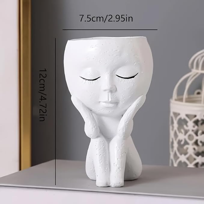 Funny Cute Face Planters Pots – Mini, No Drainage Hole, Unique Face Flower Pots Vase Succulent Head Planter for Home Decor Garden Cactus Indoor/Outdoor Plants Small Flower Pots for Mom