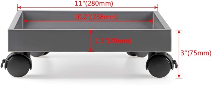 Skelang Square Wheeled Plant Dolly - ABS Planter Trays, Heavy Duty, Load Capacity 110 Lbs