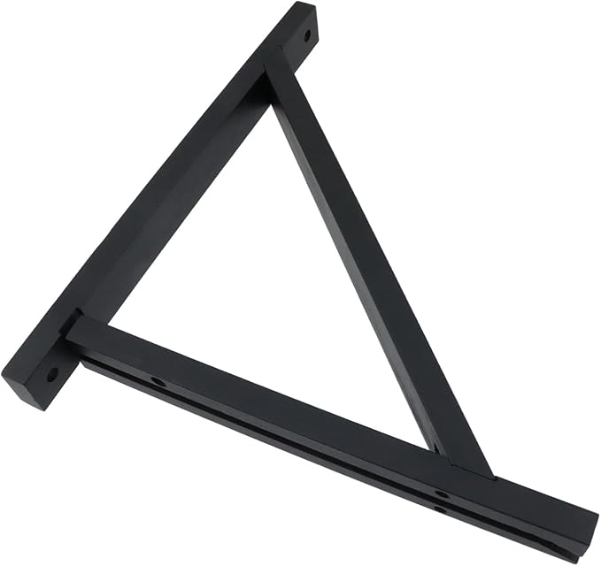 Antrader Wood Shelf Bracket, 2Pcs Wall Mount Triangle Floating Shelf Supports for Hanging Sconce Pendant Lamp,Planters,Wind Chimes, Include Mounting Screws(12"x10",Black)
