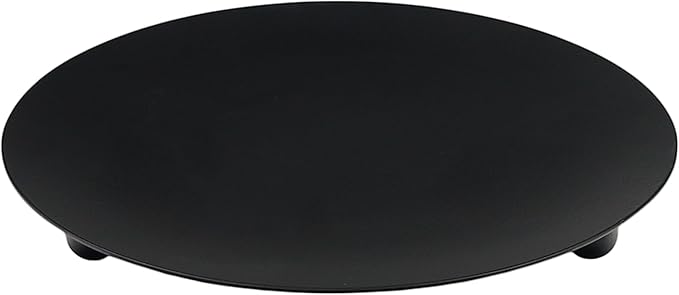 Hosley Black Iron Pillar Candle Holder Plates – 7-Inch Decorative Round Trays for Pillar Candles – Ideal for Weddings, Special Occasions, Home Décor, and Pedestal Displays