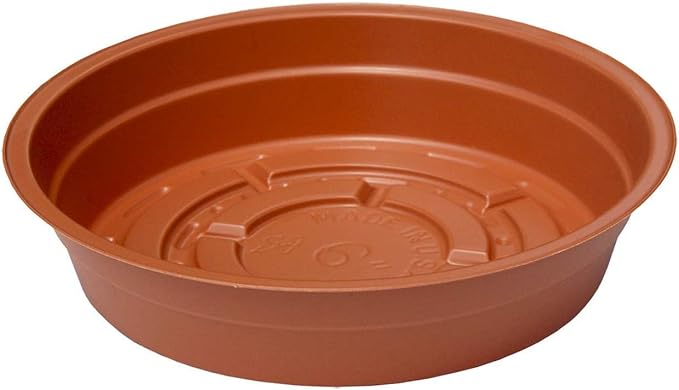 Curtis Wagner Plastics Drip Pan Plant Saucers (5-Pack) - Terracota, Round (Diameter: 5" Base, 6" Top, 1.25" Depth) Thin Plastic Planter to be Used as Indoor Pot & for Outdoor Plant Pots