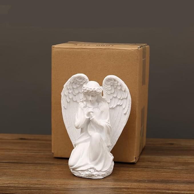 Asng Cherubs Angels Resin Garden Statue Figurine, Adorable Angel Sculpture Memorial Statue, Indoor Outdoor Home Garden Decoration (Praying Angels)