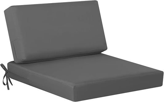 idee-home Outdoor Cushions for Patio Furniture, Outdoor Seat Cushion, Waterproof Couch Hampton Bay Deep Seat Replacement Chair Cushions for Garden Lawn Backyard Deck, 26.5 x 26.5 Dark Grey