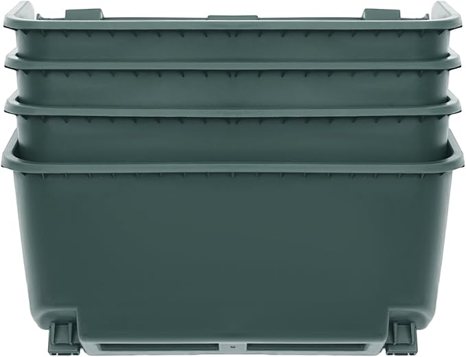 20Pack Vertical Wall Planter, 13 inch Wall Mounted Garden Planters, Stackable Wall Hanging Planter, Plastic Flower Pot with 4 Drainage Tray & 6.56FT Drainage Pipe for Indoor and Outdoor (Green)