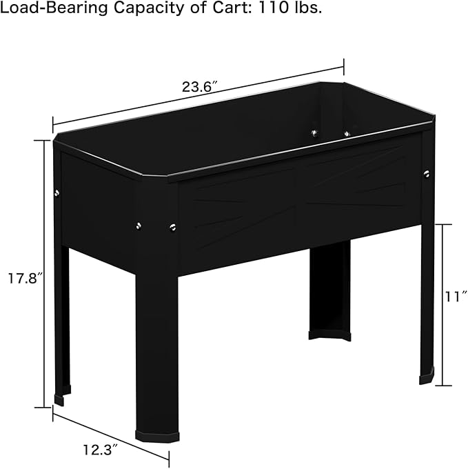 Raised Garden Bed with Tall Legs, Elevated Metal Planter Box for Vegetables, Herbs, Flowers - Outdoor Use in Backyard, Patio, Balcony & Deck
