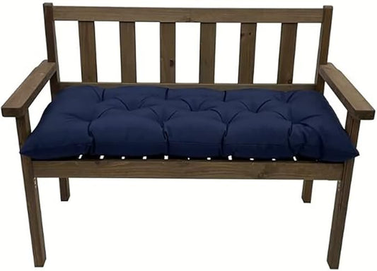 Outdoor Chair Cushions, Waterproof Tufted Bench Cushion for Outdoor Furniture, Garden Recliner Seat Cushions Waterproof Sofa Pads 40" x 20", Navy Blue, 1 Pack