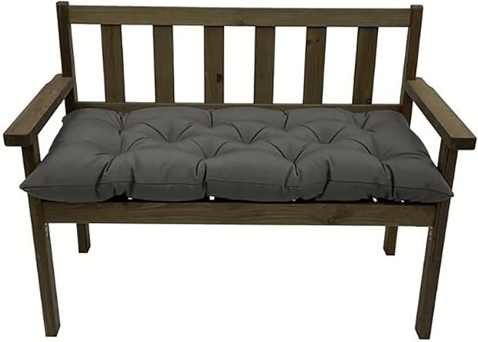 Outdoor Chair Cushions, Waterproof Tufted Bench Cushion for Outdoor Furniture, Garden Recliner Seat Cushions Waterproof Sofa Pads 40" x 20", Dark Grey, 1 Pack