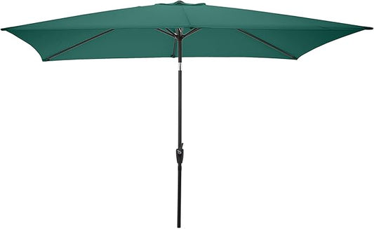 Rectangular Patio Umbrella - 10ft Easy Crank Sun Shade with Push Button Tilt for Outdoor Furniture, Deck, Yard, or Pool by Pure Garden