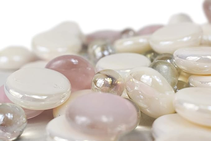 Set of 5 Pounds of Exotic Aquarium and Vase Gems and Mini Orbs! Perfect for Aquariums, Vase Fillers, Table Scatter, Scrapbooking, and Much More! Pink Silver White Gems
