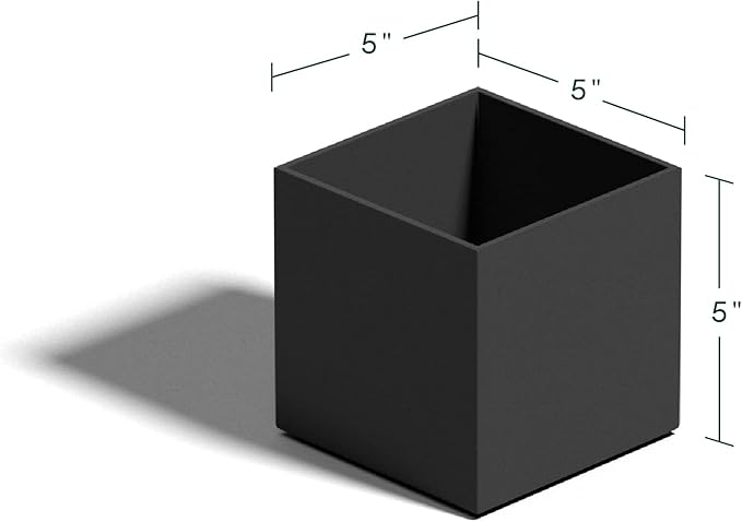 Veradek Forma Series Cube Planter - Square Planter for Window Sill/Table Decor | Made from Plastic-Stone Material | Modern Décor for Succulents, Indoor Small Plants
