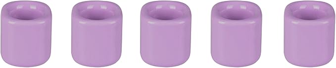 Mega Candles 5 pcs Lavender 1/2 Inch Diameter Ceramic Chime Ritual Spell Candle Holders, Great for Casting Chimes, Meditation, Rituals, Spells, Vigil, Witchcraft, Wiccan Supplies