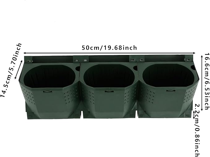 Self Watering Wall Planter, Vertical Garden Planter with 36 Pots, Wall-Mounted Indoor & Outdoor Flower Pot Holder, Vertical Garden Plastic Planter for Home (Army Green)