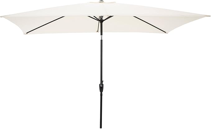 Rectangular Patio Umbrella - 10ft Easy Crank Sun Shade with Push Button Tilt for Outdoor Furniture, Deck, Yard, or Pool by Pure Garden