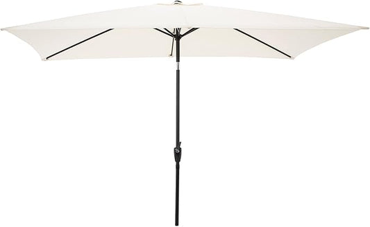 Rectangular Patio Umbrella - 10ft Easy Crank Sun Shade with Push Button Tilt for Outdoor Furniture, Deck, Yard, or Pool by Pure Garden