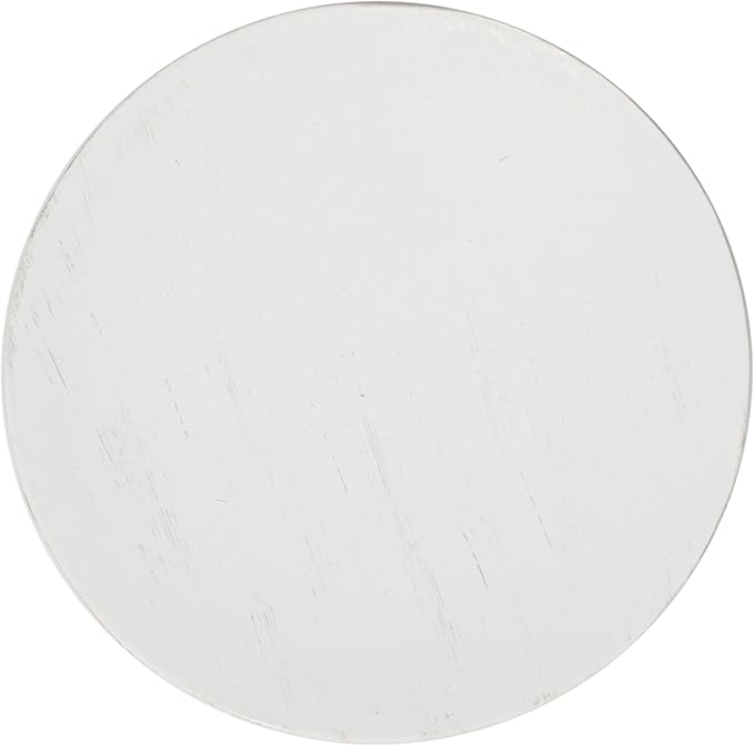 Hosley Set of 2 Whitewashed Iron Pillar Candle Holder Plates – 4-Inch Decorative Round Trays for Pillar Candles – Ideal for Weddings, Special Occasions, Home Décor, and Pedestal Displays