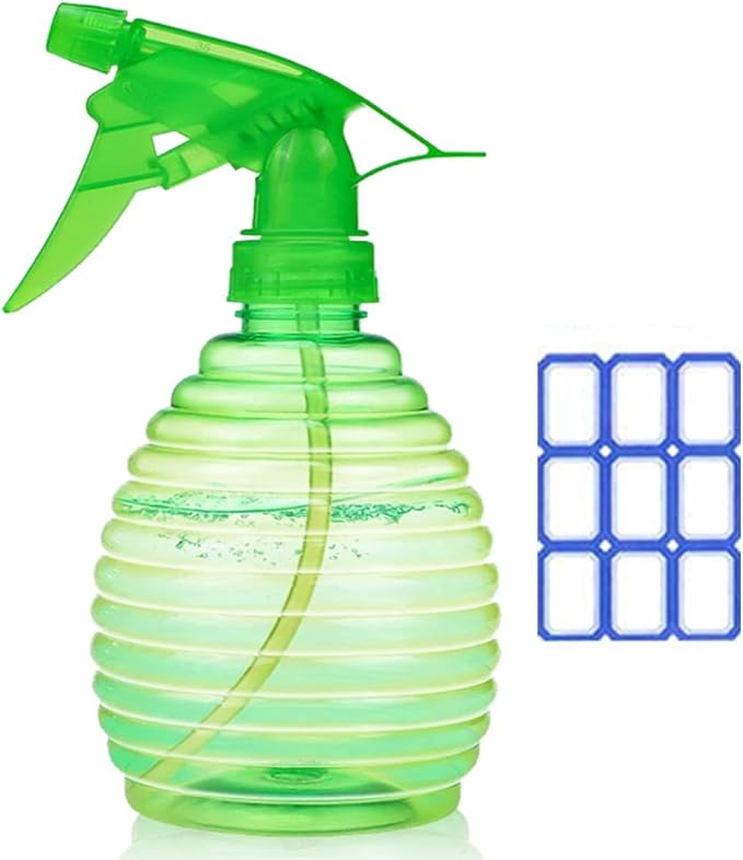 Green Spray Bottles - 1 Pack/ 16 oz - Mist/Stream, Sturdy, Leak Proof, BPA Free, For Cleaning, Plants, Pet, Vinegar, BBQ, Hair, Cooking - Perfect Size, Easy to Use. With Labels