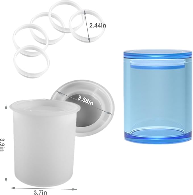 Storage Boxes with Lids, Creative Silicone Molds Set, Concrete Round Stripe Moulds for Storage and Candle Holders (J)