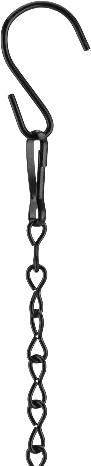 KEILEOHO 2 Pack Black Metal Hanging Chains, 312 Inch Hanging Basket Chain with Hang Buckles S Hooks for Bird Feeder, Picture, Wind Chimes, Lanterns, Wind Chimes, Planters, Outdoor Indoor Decor