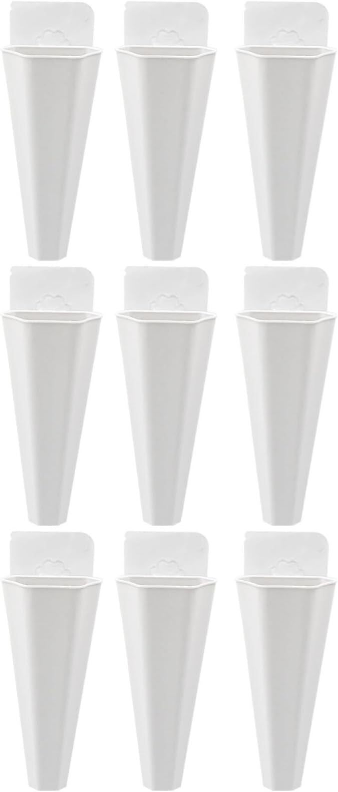 Yardwe Hanging Flower Pot 9Pcs Set White Plastic Wall Planters for Indoor and Outdoor Garden Decor Hydroponic and Trailing Compatible